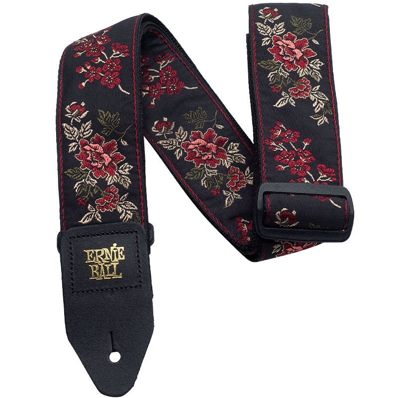 Ernie Ball EB-4142 Cinghia Red Rose Jaquard