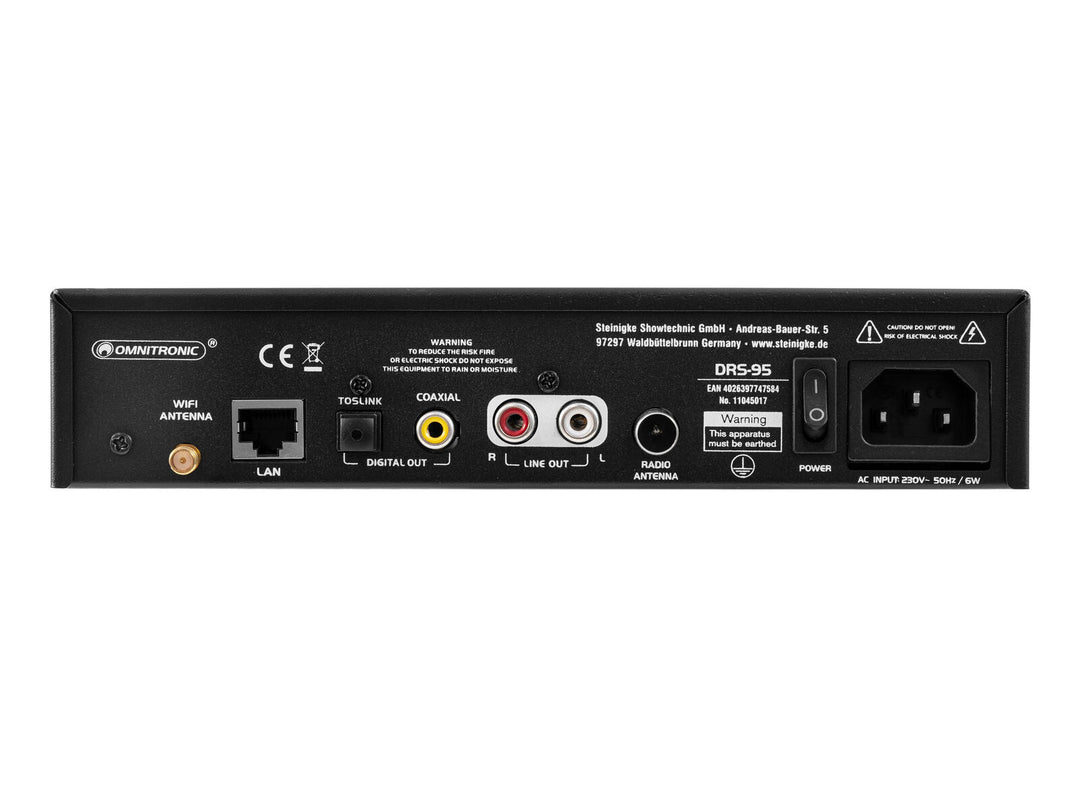 OMNITRONIC DRS-95 Radio Internet con DAB+ e Bluetooth