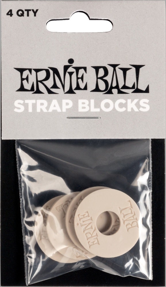 Ernie Ball 5625 Strap Blocks, Gray, 4 pezzi