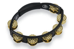 Latin Percussion Tamburello Cyclops modello a mano - ottone goffrato, Black (LP174)