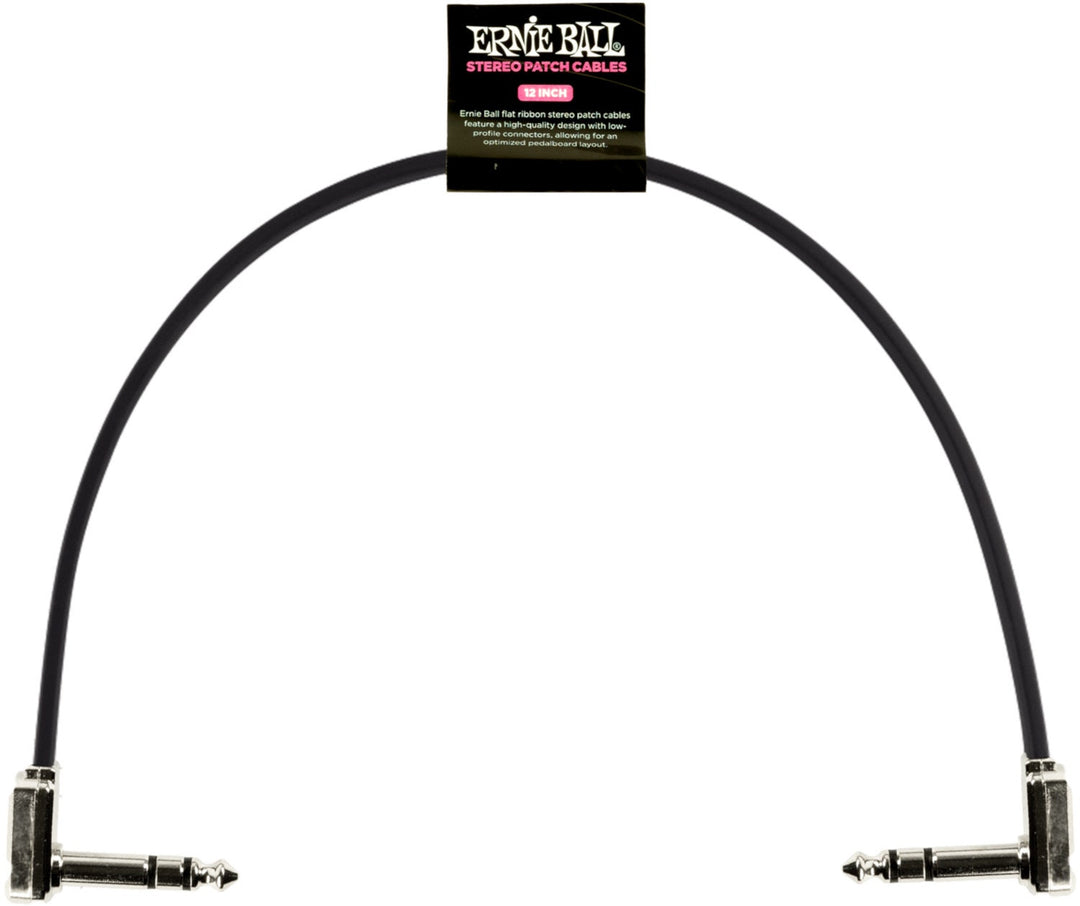 Ernie Ball-6409 Cavo patch piatto Stereo (TRS), 30cm.