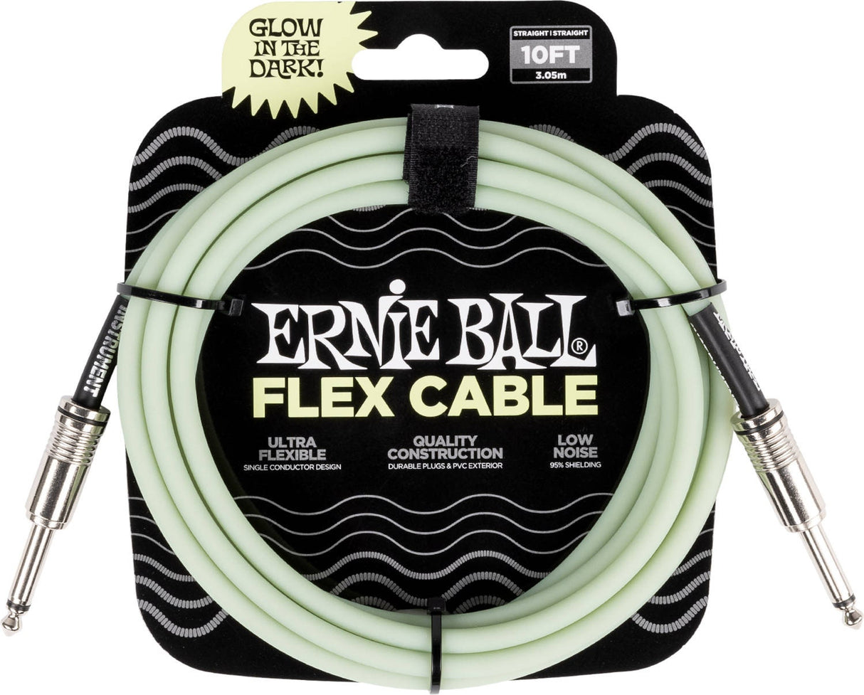 Ernie Ball 6436 FLEX Instrument Cable 3m - Glow In The Dark