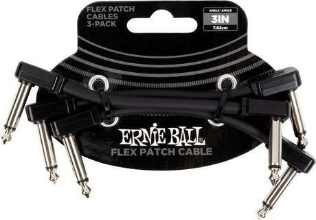 Ernie Ball 6443 Flex Cavo patch Black 7,5cm 3-Pack