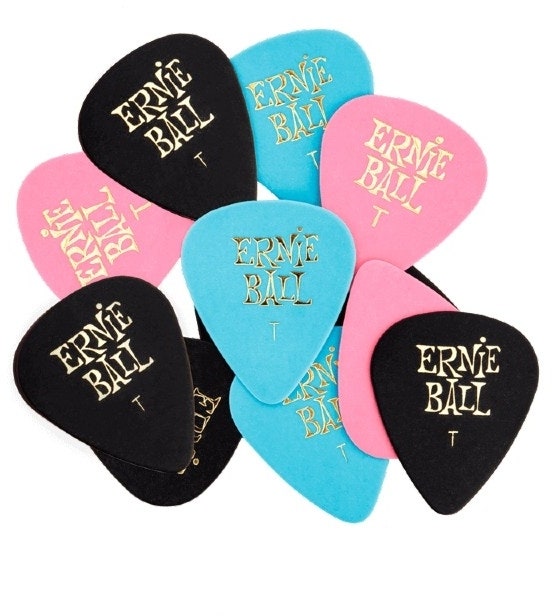 Ernie Ball EB-9167 Cellulose Picks Thin, colori assortiti, 12 pk