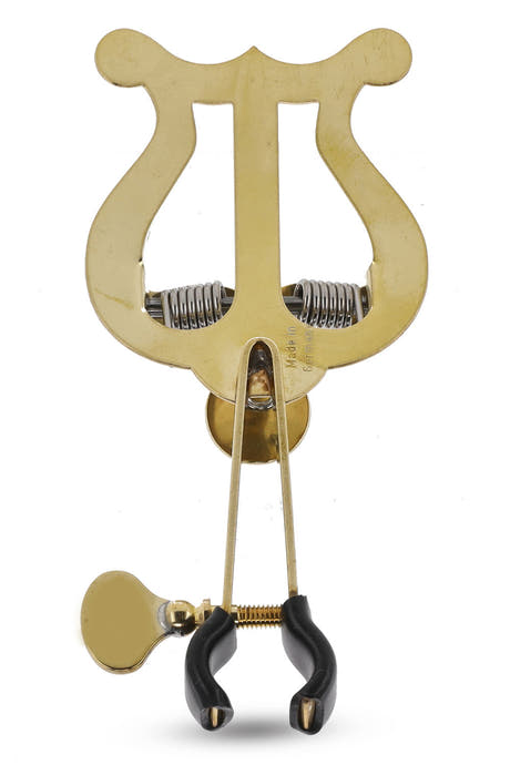 GEWA lira per tromba, piccola, ottone giallo, con morsetto