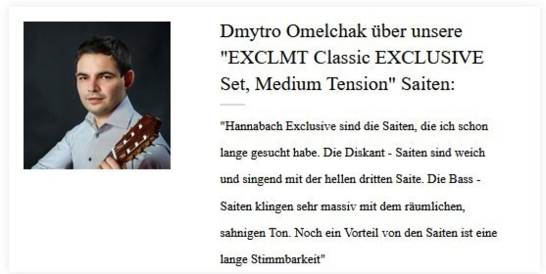 Corde Hannabach per chitarra classica Exclusive Serie tensione Medium - Exclusiv Medium Tension Set (EXCLMT)