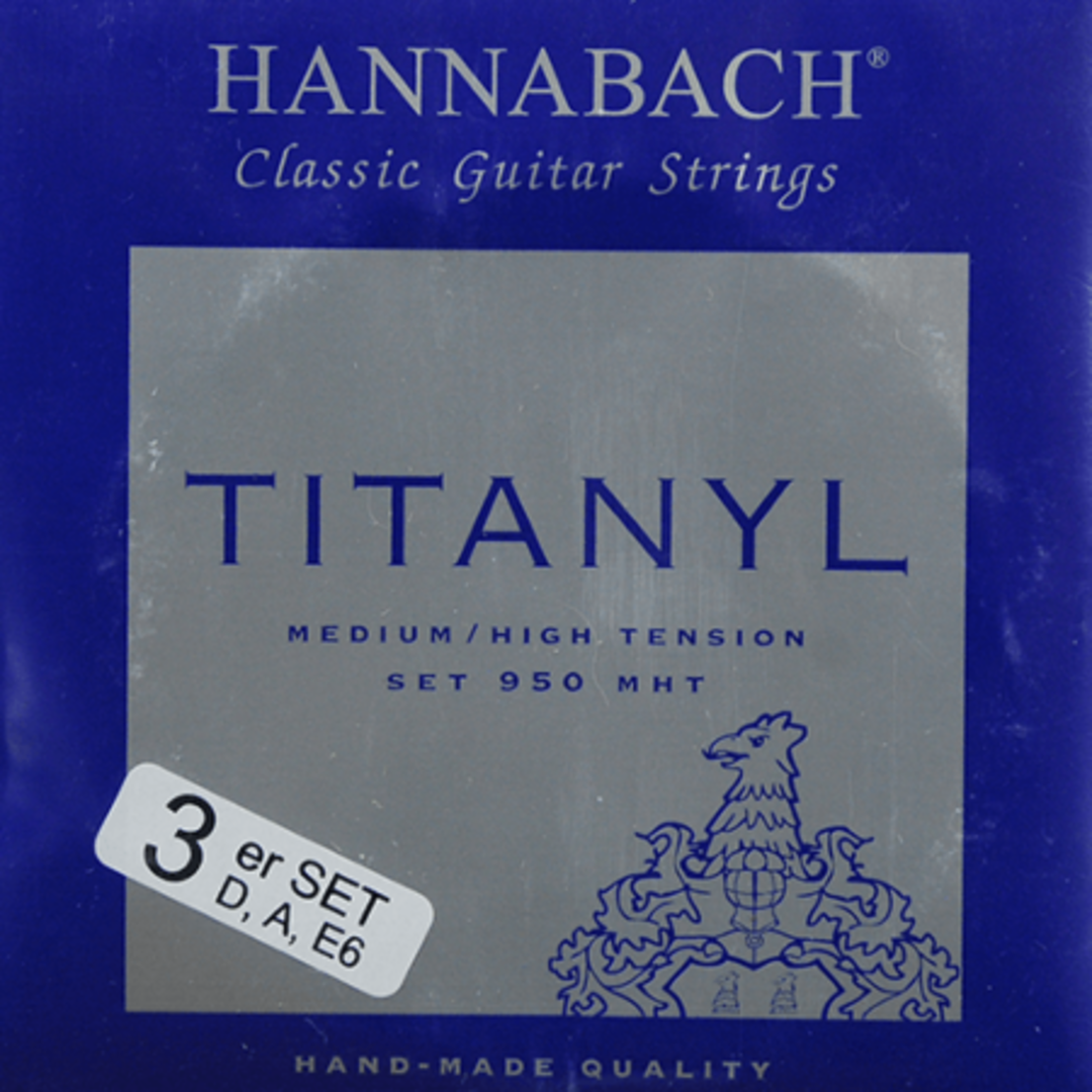 Corde Hannabach per chitarra classica Serie 950 Medium/High Tension Titanyl - Set di 3 bassi (9507MHT)