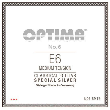 Corda per chitarra classica Optima No. 6 E6, argentata, medium tension