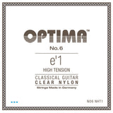 Corda per chitarra classica Optima No. 6 E1, nylon, high tension