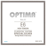 Optima No. 6 corda E6 per chitarra classica, argentata, high tension