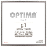 Optima No. 6 corda G3 per chitarra classica, argentata, tensione medium
