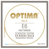 Optima No. 6 E6 corda per chitarra classica, dorata, High tension