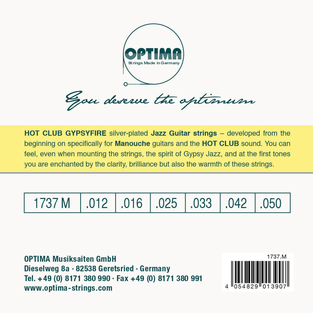 Optima Strings for Acoustic Guitar Hot Club Gypsyfire silver plated - Set (1737M)