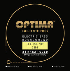 Optima Corde per basso elettrico Gold Strings Round Wound long scale - Set 4 corde medium (2399M)