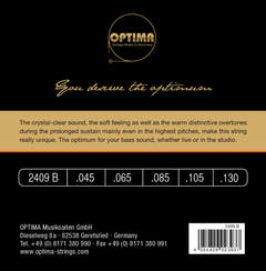 Optima corde per basso elettrico Unique studio golden strings - 5-str. long sc. (2409B)