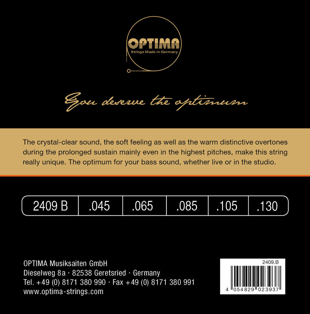 Optima corde per basso elettrico Unique studio golden strings - 5-str. long sc. (2409B)