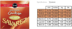 Corde Savarez per Chitarre classiche New Cristal Cantiga Premium - set Normal (510CRP)