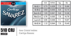 Corde Savarez per chitarre classiche New Cristal Cantiga Premium - set (510CRJP)