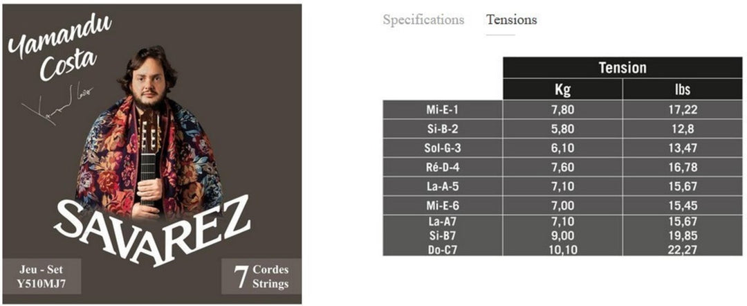 Savarez Corde per Chitarre classiche YAMANDU COSTA 7-string - 7-string high tension (Y510MJ7)