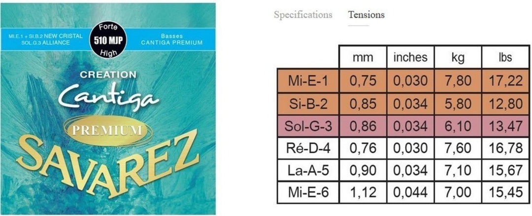 Savarez corde per chitarra classica Creation Cantiga Premium - set high (510MJP)