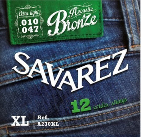 Savarez A230XL Acoustic Bronze 12 corde, extra light .010 a .047