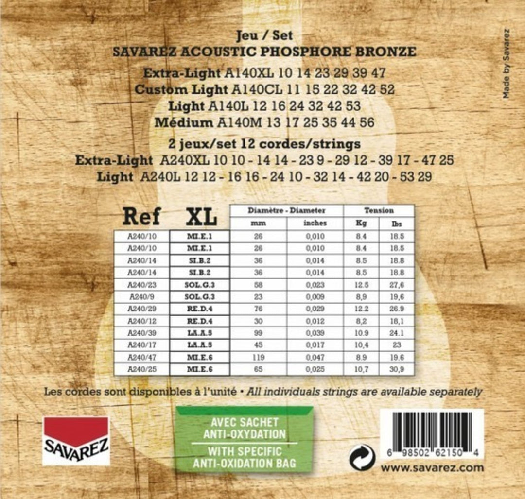 Savarez Corde per chitarra acustica Acoustic - 12.str. Ex-Light .010 (A240XL)