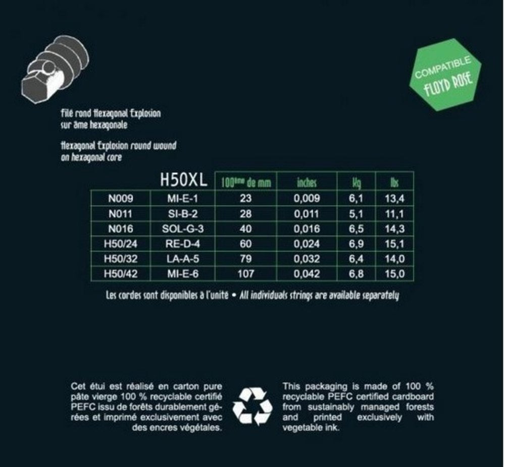 Savarez H50XL Hexagonal Explosion, extra light .009 a .042