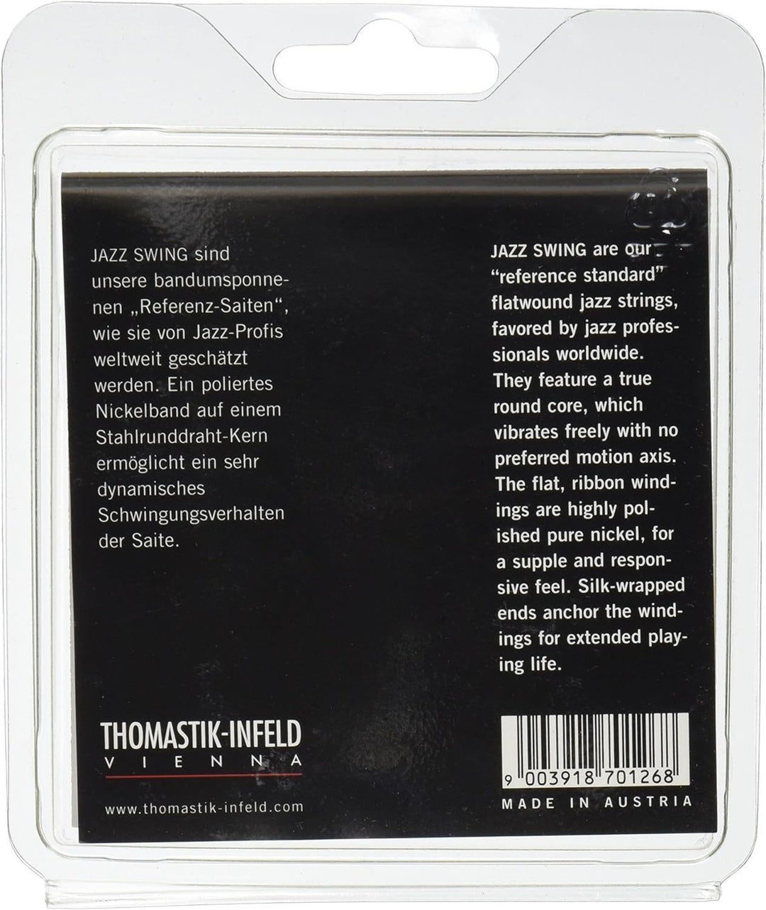 Corde Thomastik-Infeld per chitarra elettrica Jazz Swing Series Nickel Flat Wound - Set 010 flatwound (JS110)