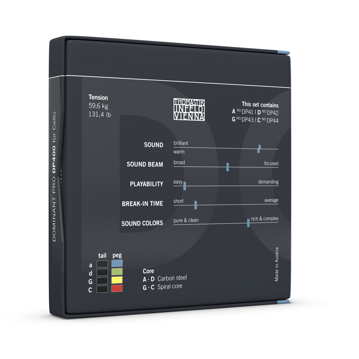 Thomastik-Infeld Cello Strings Dominant Pro - Set medium (DP400)