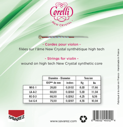 Corelli corde per Violini New Crystal - Medium-light (700MLB)