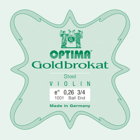 Optima Goldbrokat corda E per violini 3/4, 0,26 mm, pallina