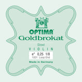 Optima Goldbrokat corda E per violini 1/8, 0,25 mm, asola