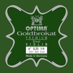 Corda E Optima Goldbrokat Premium per violino 1/4, 0,25 mm, pallina