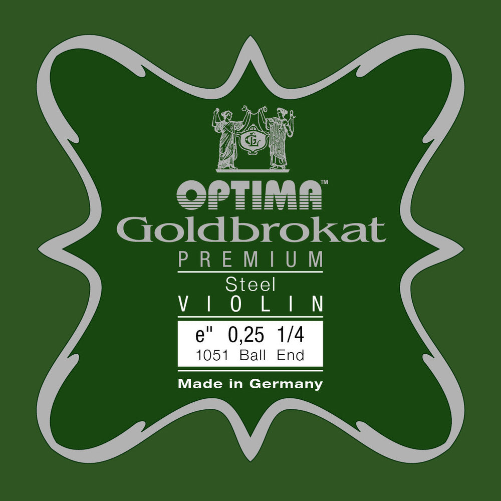 Corda E Optima Goldbrokat Premium per violino 1/4, 0,25 mm, pallina