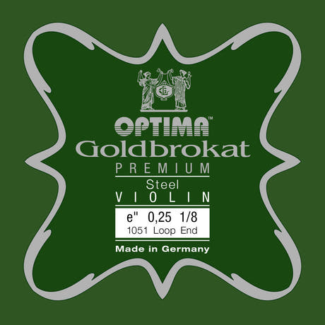 Optima Goldbrokat Premium corda E per violino 1/8, 0,25 mm, occhiello