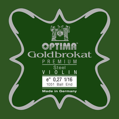 Optima Goldbrokat Premium corda E per violino 1/16, 0,27 mm, pallino