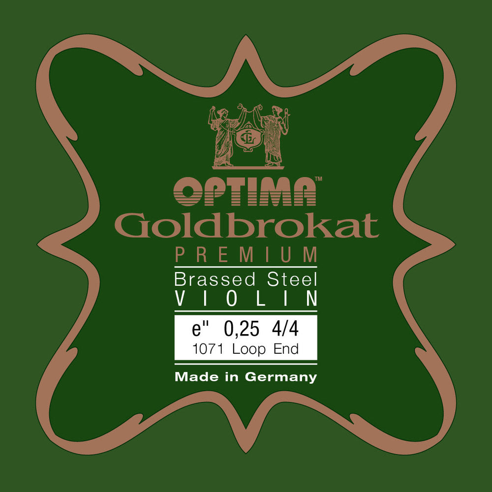 Optima Goldbrokat Premium Brassed corda E per violini 4/4, 0,25 mm, asola