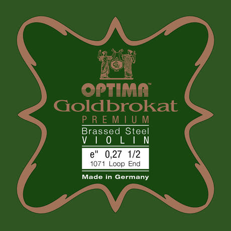 Optima Goldbrokat Premium Brassed corda E per violino 1/2, 0,27 mm, asola