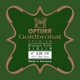 Optima Goldbrokat Premium Brassed corda E per violini 1/4, 0,28 mm, pallino