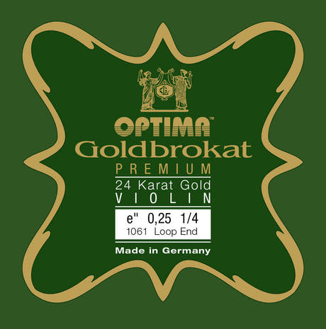 Optima Goldbrokat 24K Gold corda E per violino 1/4, 0,25 mm, asola