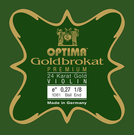 Optima Goldbrokat 24K Gold corda E per violino 1/8, 0,27 mm, pallino