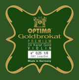 Optima Goldbrokat 24K Gold corda E per violino 1/8, 0,25 mm, occhiello