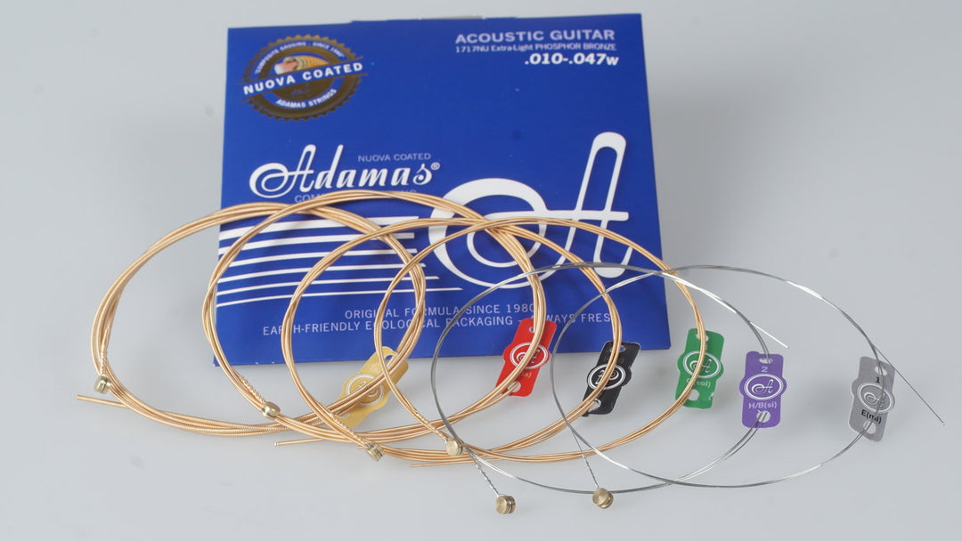 Adamas Strings for Acoustic Guitar Nuova phosphor bronze coated - Adatto anche a persone allergiche (1717NU)