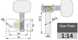 GEWA meccaniche singole per testa scanalata, corde in nylon