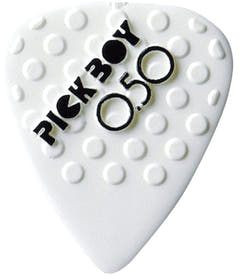 Pick Boy Ceramic Power plettri 0,50 mm, bianchi con rilievi, 12 pezzi