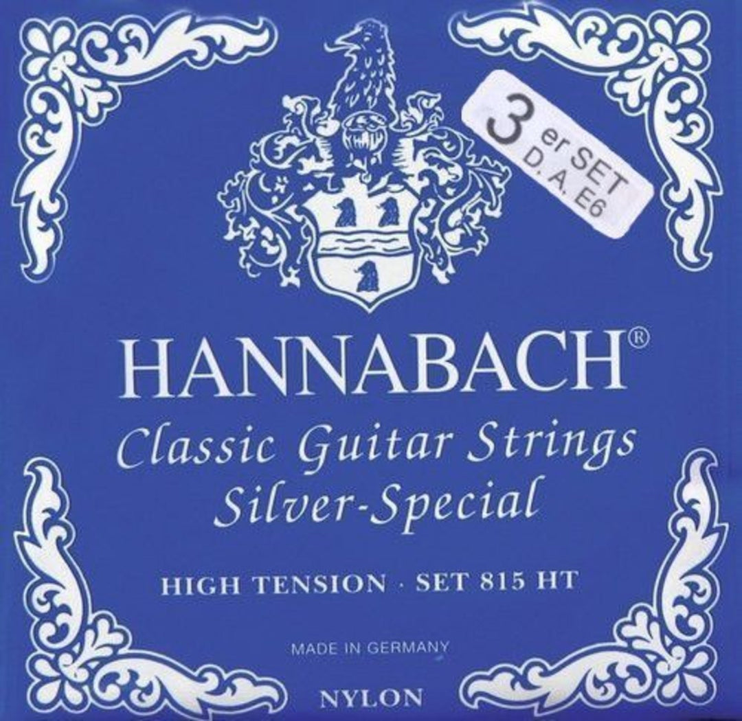 Hannabach Strings per chitarre classiche Serie 815 Alta tensione Silver special - Set di 3 bassi (8157HT)