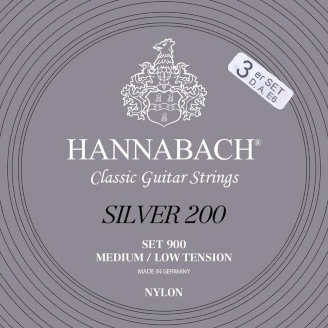Hannabach Strings for chitarra classica Series 900 Medium/Low Tension Silver 200 - 3er Bass med-low (9007MLT)