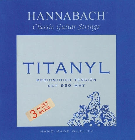 Hannabach 950 set di corde acute E1, H/B2 e G3, tensione medium/High