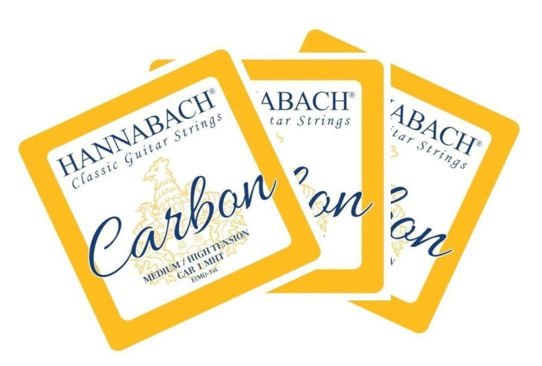Hannabach Corde per chitarra classica CARBON Medium/High tension Discant - set di 3 treble (CAR8MHT)