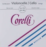 Corelli 480 set di corde per violoncello, acciaio, medium